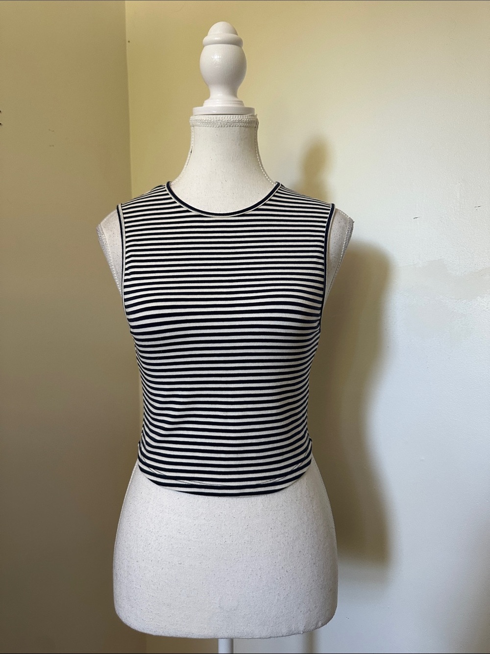 SUNDAY BEST Orwell Cotton Blend Striped Fitted Summer Tank Top Medium